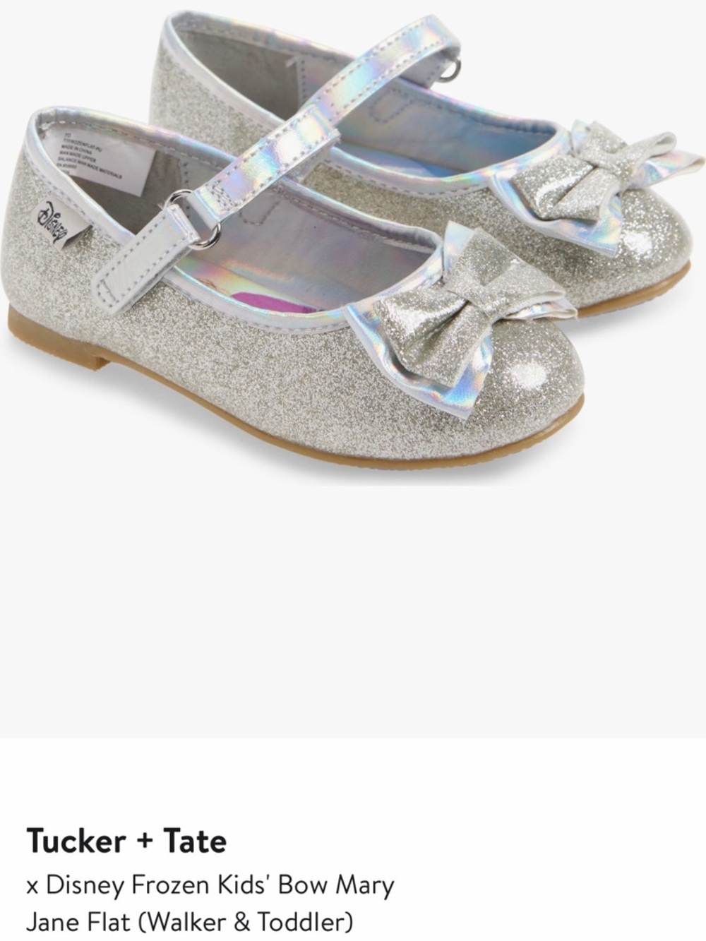 Disney Frozen Toddler Girl 10C Mary Jane Flat Dress Shoes - Silver